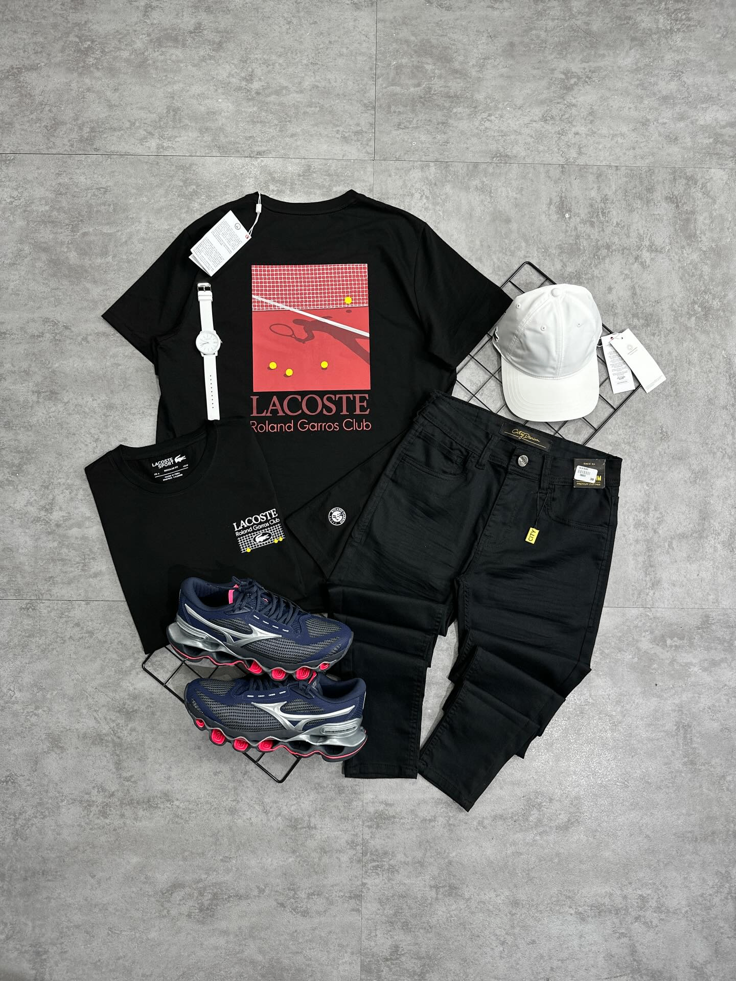 KIT LACOSTE + MIZUNO COMPLETO 5 PEÇAS