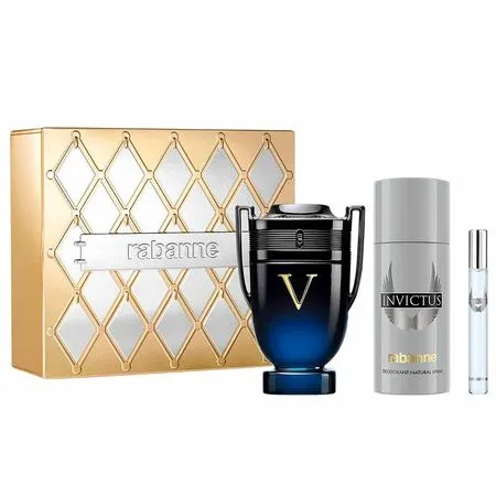 Coffret Rabanne Invictus Victory Elixir Kit - Perfume Masculino + Desodorante + Travel Size